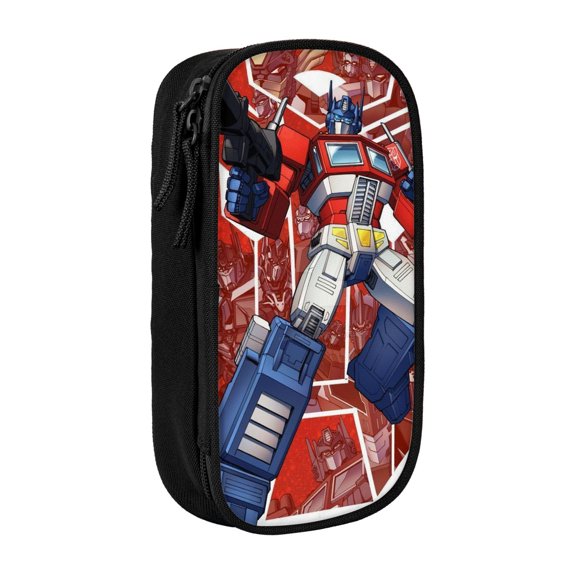 Transformers Pencil Case, Black Large Capacity Pen Box With Zipper Stationery Storage Office Supply