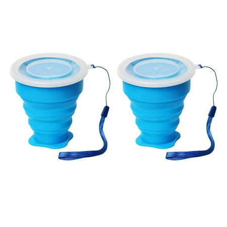 

2X Foldable Travel Tumbler with Silicone Lid for Festivals Events