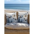 thumbnail image 5 of Outdoor Pillows Waterproof, Navy Blue Pumpkin Fall Bedding Throw Pillows with Insert for Couch Sofa Bed, Thanksgiving Leaves Pastoral 18x18 Inch Pillowcases Decorative Camping Patio Pillow Set of 1, 5 of 8