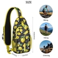 thumbnail image 2 of Fresh Yellow Lemon Print Sling Backpack, Cute Summer Fruit Design Crossbody Daypack with Retro Vintage Floral Patterns, Lightweight and Durable, 2 of 5