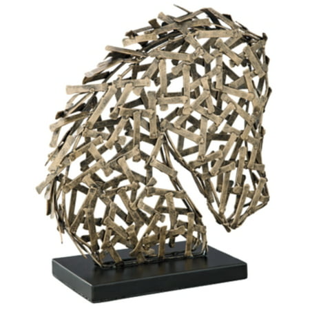 Signature Design by Ashley Nahla Metal Decorative Horse Sculpture Black & Gold Finish