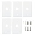 thumbnail image 1 of 5pcs  Socket Panel, ABS Plastic Lan Socket Panel, Single-Port CAT5 CAT6 Electronic For  Engineering Home Improvement, 1 of 8