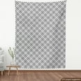 thumbnail image 3 of Trellis Fabric by the Yard Upholstery, Abstract Line Design Floral Rounds and Grids with Vintage Influences, Decorative Fabric for DIY and Home Accents, 1 Yard, Charcoal Grey and White by Ambesonne, 3 of 4