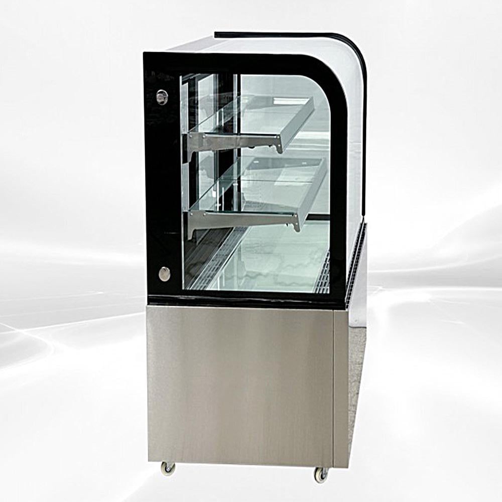 36" Commercial Refrigerated Bakery Display Case, Curved Glass Cake Showcase Refrigerator, LED Lighting, ETL