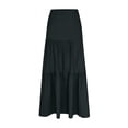 thumbnail image 7 of FengLS Women's Summer Midi Skirt Tiered Flowy High Waist Maxi Skirt Casual Solid Color A-Line Ankle Length Skirt, 7 of 7