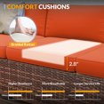 thumbnail image 5 of MRUAKA 5 Pieces Patio Furniture Set, Outdoor Furniture Sectional Rattan Sofa with Slanted Back, Patio Couch with Glass Coffee Table for Backyard Garden (Orange), 5 of 6