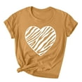 thumbnail image 2 of LEBONYARD Plus Size Womens Tops,Fashion Women Valentine's Day Print Short Sleeve T-shirt Novelty Graphic Tops Khaki XXXL, 2 of 3