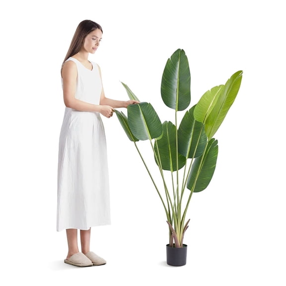 Artificial Birds of Paradise Tree, 5FT Faux Plant - Realistic PE Material, Anti-Tip Design, Indoor Outdoor Home Office Decor