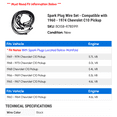 thumbnail image 2 of Spark Plug Wire Set - Compatible with 1960 - 1974 Chevy C10 Pickup 1961 1962 1963 1964 1965 1966 1967 1968 1969 1970 1971 1972 1973, 2 of 2