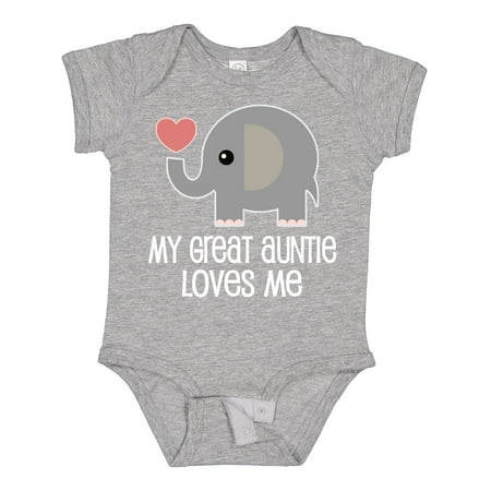 

Inktastic Great Auntie Loves Me Elephant Gift Baby Boy or Baby Girl Bodysuit