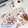 thumbnail image 4 of Long Mouse Pads for Desk,Pioneer Flower Floral Print Pattern Desk Mats on Top Of Desks, Desk Mouse Pad Extra Large with 3mm Non-Slip Base and Stitched Edge for Gaming,Office,Work,Home 31.5"x15.7", 4 of 6