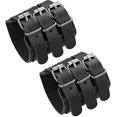 thumbnail image 1 of One Bear Pulsera de cuero genuino para hombres y mujeres, correa triple ancha, pulsera, brazalete, guantelete, accesorio, cinturón de armadura para brazo, pareja unisex, negro, 2, 1 of 4
