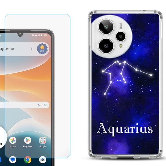 Phone Case for ATT Motivate Pro 2, with Screen Protector, by OneToughShield - Aquarius
