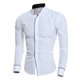 thumbnail image 1 of Playeras Camiseta informal a la moda para hombre, camiseta sencilla y cómoda de Color sólido con cuello y botones, camiseta de manga larga (White, 3XL), 1 of 3