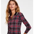 thumbnail image 2 of Tommy Hilfiger Womens Striped Collar Plaid Pullover Top, 2 of 3