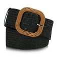 thumbnail image 2 of Deago Straw Woven Elastic Stretch Waist Belts for Women Fashion Boho Ladies Braided Skinny Dress Belt, 2 of 11