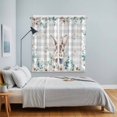 thumbnail image 3 of Easter Bunny Kitchen Curtains Window Panels, Eucalyptus Leaves Rabbit Flowers Grey Plaid Insulated Window Treatment Curtain, Grommet Curtains for Bedroom/Living Room/Bathroom, 2 Piece 42"Wx63"L, 3 of 8