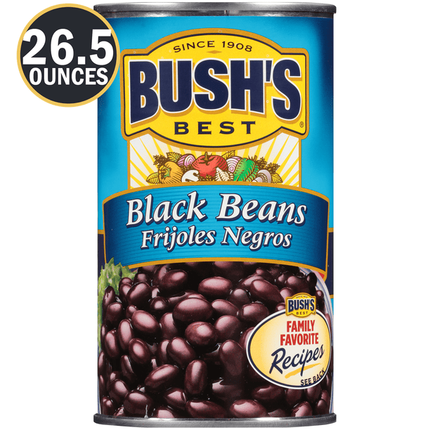 BUSH'S Black Beans, Plant Based Protein, Canned Black Beans, 27.5 oz
