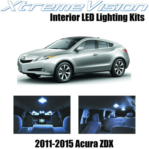 XtremeVision Interior LED for Acura ZDX 2011-2016 8 Pieces Cool White Interior LED Kit Package  Installation Tool