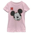 thumbnail image 4 of Disney Characters Letter Mickey Girl's Solid Crew Tee, Light Pink, X-Small, 4 of 4