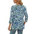 thumbnail image 5 of JTZGDY 3/4 Sleeve U Neck Tops for Women Dressy Casual Boho Floral Printed Summer Graphic Tunic T-Shirts Loose Lightweight Cotton Pullover Blouse Multicolor#04 M, 5 of 10
