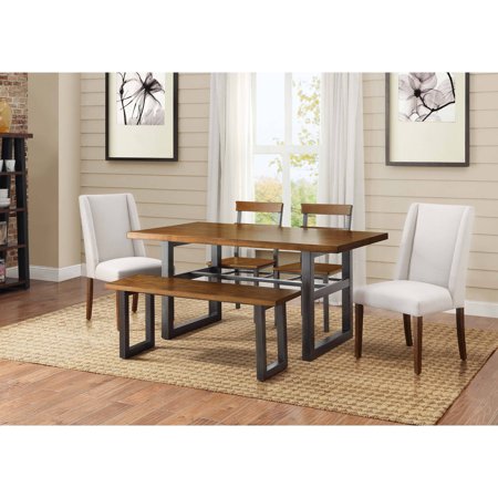 Better Homes & Gardens Mercer Dining Bench, Vintage Oak - Walmart.com ...