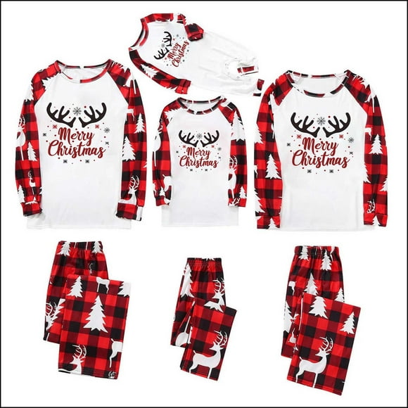 Pisexur Christmas Pajamas for Family Fashion Xmas Print Long Sleeve Rompers Family Christmas Pajamas Holiday Pajamas Sleepwear Family Matching Outfits for Baby