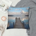 thumbnail image 2 of Chilfamy Clouds Lake Dock Pillow Covers for Couch Sofa Indoor Outdoor Aesthetic Decorative 1PC 24x24in, 2 of 5