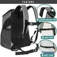 thumbnail image 5 of PetAmi Small Dogs and Cat Backpack Carrier, Airline Approved Pet Backpack Carrier, Ventilated, Safety Strap, Buckle Support Designed for Hiking Travel Camping Outdoor, Max 18 lbs (Heather Gray), 5 of 8