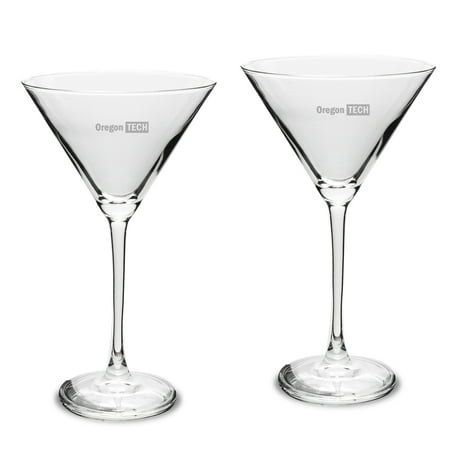 

Oregon Tech Hustlin Owls Two-Piece 12oz. Traditional Martini Glass Set