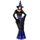 thumbnail image 4 of Conjunto de disfraz de Halloween azul y negro, vestido de bruja, traje de fiesta para disfraces, cosplay (vestido+sombrero+collar, talla XL), 4 of 6