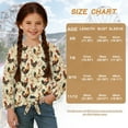 thumbnail image 7 of Xoenoiee Rooster Chicken Flower Print Long Sleeve Shirts for Girls Crewneck T-Shirts Kids Soft Long Sleeve Tees Top Twist Knot T Shirts Tie Front Blouses, 7-8 Year, 7 of 7