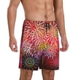 thumbnail image 2 of Kdxio Fireworks Print Mens Sleep Shorts Bottoms Soft Comfy Pajama Wear Pants with Drawstring Pockets, 2 of 5