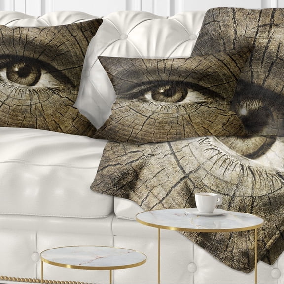Designart Aging Eyes - Abstract Throw Pillow - 12x20