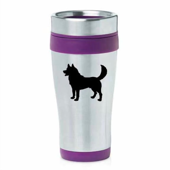 16oz Insulated Stainless Steel Travel Mug Coffee Mug Tumbler Husky (Purple)