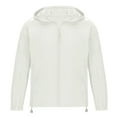 thumbnail image 4 of Iugvhana Men Women's UPF 50+ Sun Protection Hoodie Jacket Lightweight Long Sleeve Sun Shirts with Pocket Outdoor Athletic Jackets White#1 L, 4 of 6
