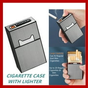 Cigarette Case With Lighter Flameless Tobacco Box Holder Waterproof Rechargeable
