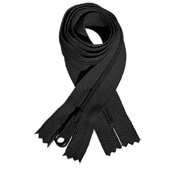 Zipperstop Wholesale Authorized Distributor Ykk #4.5 Handbag Zipper 30" Inch With Extra-Long Pull Slider ~ Closed Bottom ~ Black (12 Zippers)