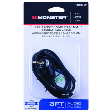 Monster 141082-00 Stereo Cable, 3'