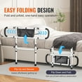 BENTISM Adjustable Bed Rails for Elderly Foldable Bed Side Guard, Heavy Duty Support, Fits