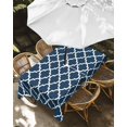 thumbnail image 3 of Outdoor Tablecloth with Umbrella Hole, Lake Blue Moroccon Waterproof Outdoor Table Cover, Minimalist Ethnic Bohemian Aesthetic Patio Tablecloths for Party Picnic Camping, Rectangle 60"x102", 3 of 9