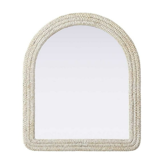 Elegant D?cor Arch Cornhusk Mirror 36x42 in Linen White