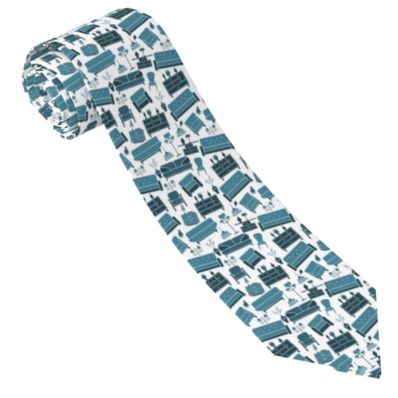 Xecao Modern Furniture Print Tie For Men Necktie Woven Jacquard Neck Ties,Classic Men's Tie