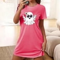 thumbnail image 2 of MuZeFu Womens Dresses Short Sleeve Clearance Women's Oversized Short Nightgown Fashion Chest Print Short Sleeve Nightdress, 2 of 5