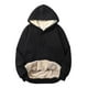 thumbnail image 1 of Sudadera con capucha Kissonic para hombre, forro polar, forro sherpa, color negro cálido, 1 of 6