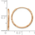 thumbnail image 3 of Primal Gold 14 Karat Rose Gold 1.25mm Diamond-cut Endless Hoop Earring, 3 of 5
