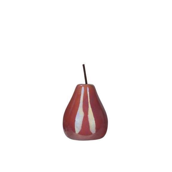 Hazel Pearlescent Ceramic Pear Figurine – Decorative Fruit Statue, Modern Home Decor Accent for Living Room, Tabletop, Shelf, Centerpiece Gift (Small, Rose)