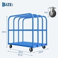thumbnail image 7 of 2000LBS Heavy Duty Folding Platform Truck-Side Handrails-37x24 Inch Flatbed Computer Tower Cart-5" 360° Swivel Wheels-Blue | Two Brake Wheels+Two Global Wheels, 7 of 7