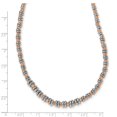 thumbnail image 3 of Leslie's 925 Sterling Silver Rose-tone Polished Diamond Cut Beaded Necklace; for Adults and Teens; for Women and Men, 3 of 4