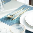 thumbnail image 5 of Evlmd Placemats, Vinyl Woven Place Mats for Kitchen Table Indoor/Outdoor, Washable Wipeable Dining Blue Placemats Set of 4, 12x18 Inch, 5 of 8